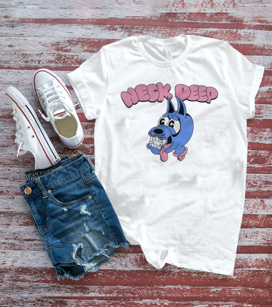 Neck Deep Cartoon Doggo With Drooling Tongue T-Shirt