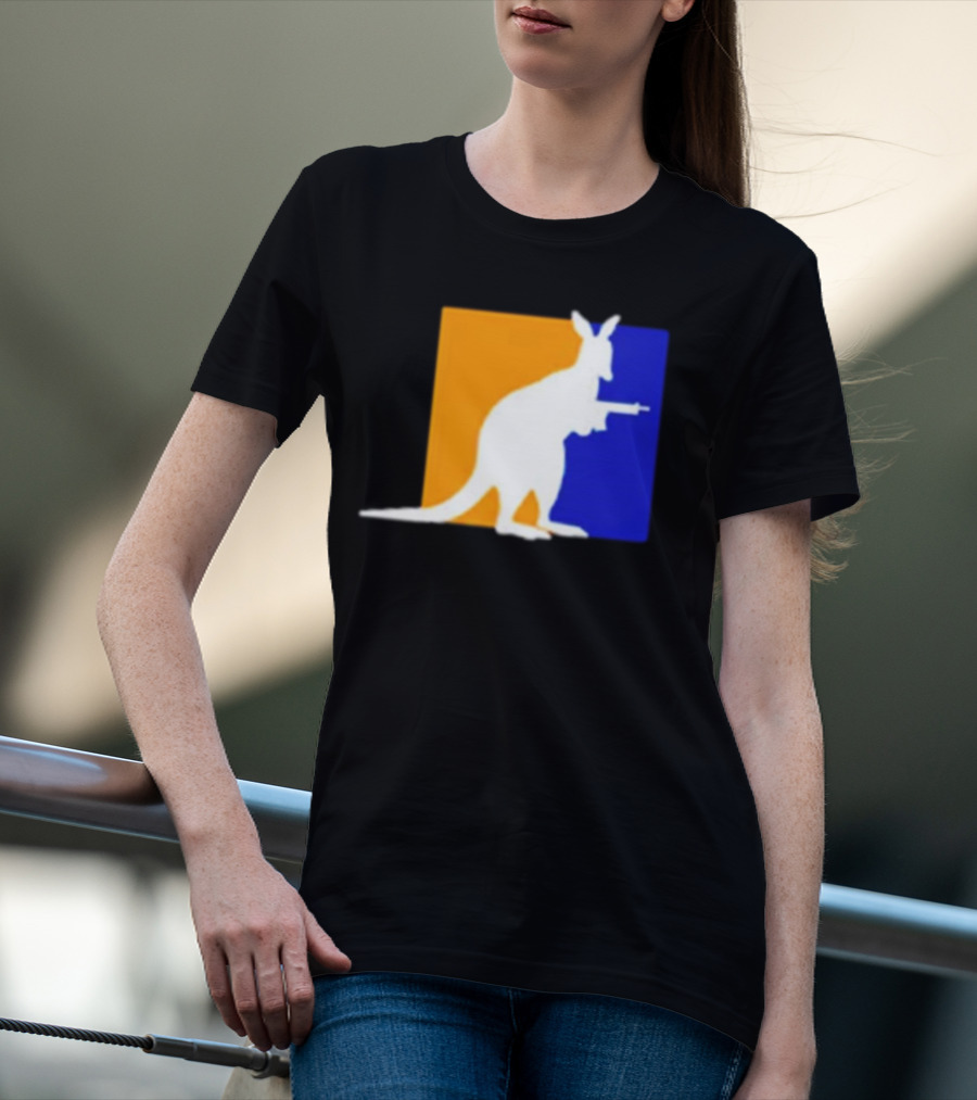 Thunder Down Under Kangaroo With Gun Australia T-Shirt