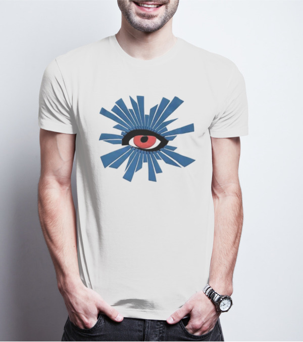 House Of Errors Eye Design With Radiant Blue And Red Iconic Elements T-Shirt