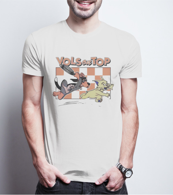 Tennessee Volunteers Vols On Top Checkerboard Chase T-Shirt