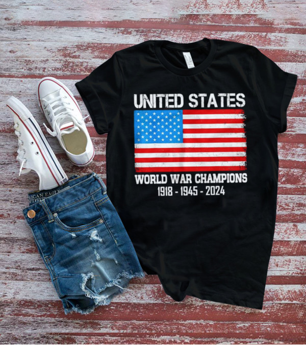 United States Flag World War Champions 1918 1945 T-Shirt