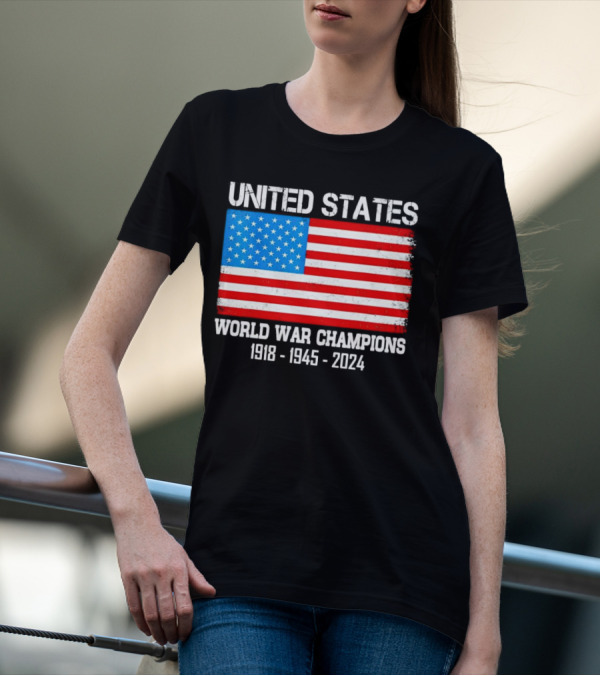United States Flag World War Champions 1918 1945 T-Shirt