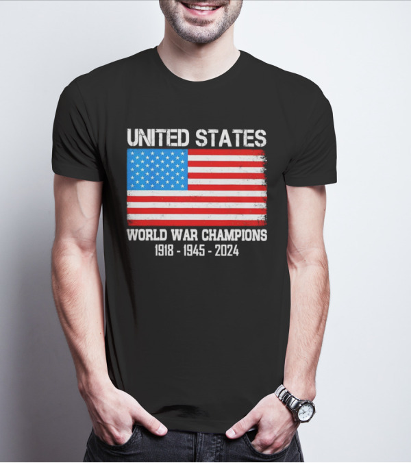 United States Flag World War Champions 1918 1945 T-Shirt
