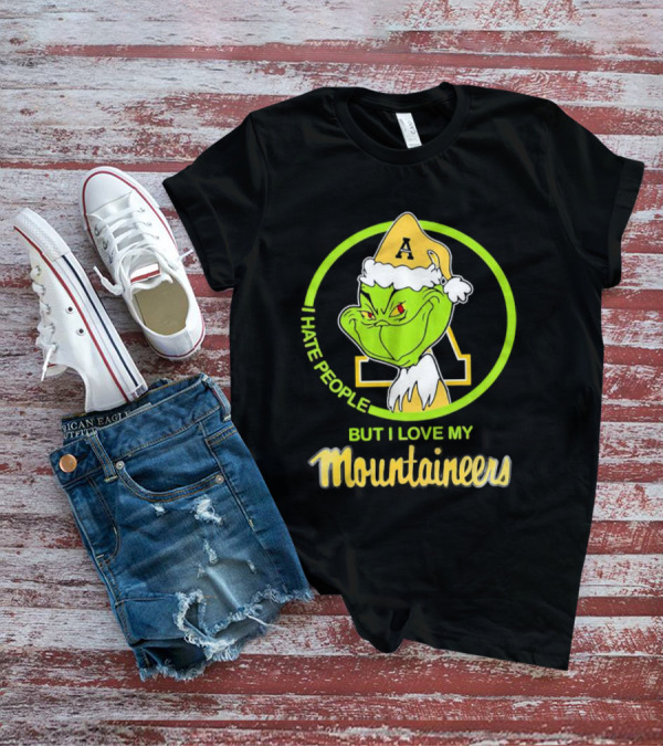 Grinch I Hate People But I Love My Appalachian State Mountaineers Christmas T-Shirt