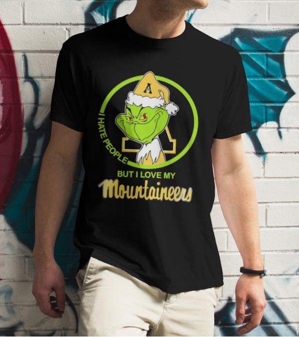 Grinch I Hate People But I Love My Appalachian State Mountaineers Christmas T-Shirt