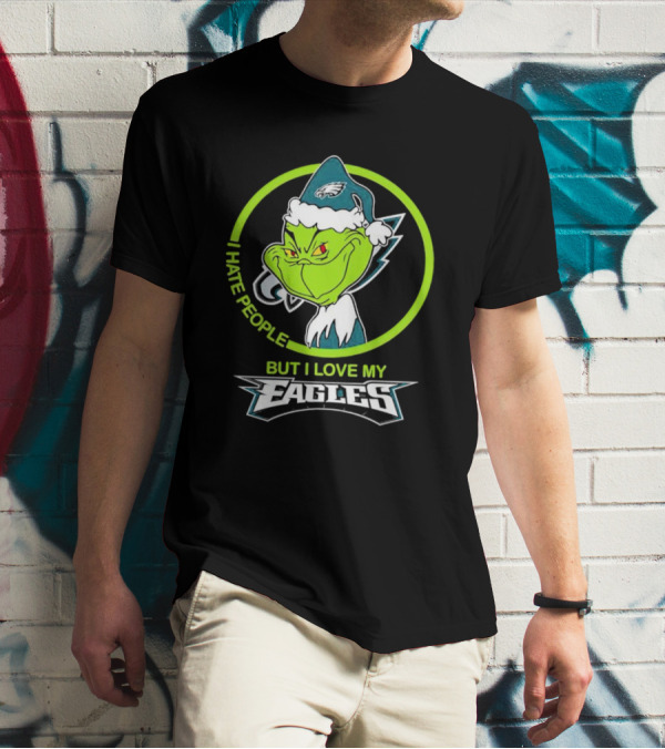 Grinch I Hate People But I Love My Eagles T-Shirt