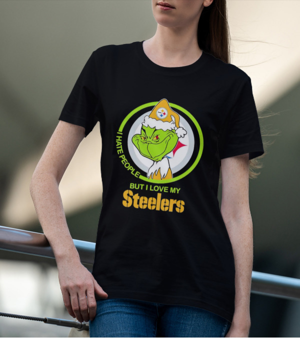Grinch I Hate People But I Love My Steelers Pittsburgh T-Shirt