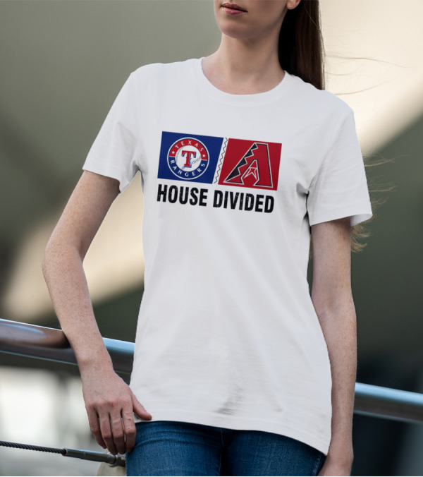 Texas Rangers Arizona Diamondbacks House Divided T-Shirt