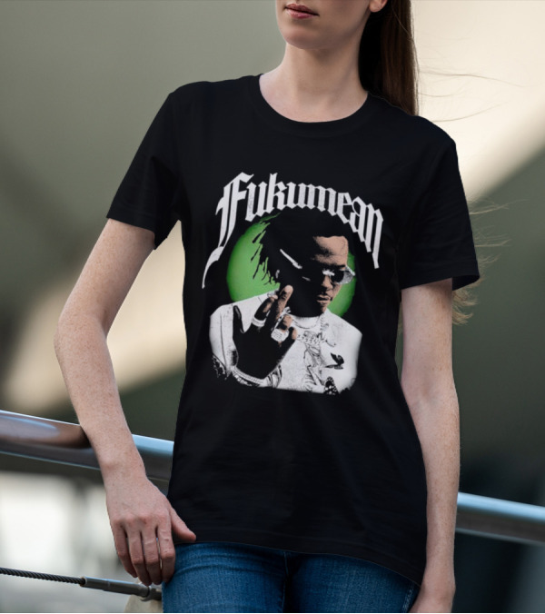 Fukumean 90s Vintage Hip Hop Style With Green Aura T-Shirt
