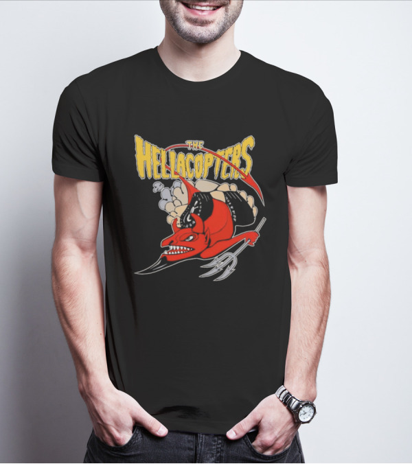 The Hellacopters Devil Stole The Beat Red Devil With Pitchfork And Wings T-Shirt
