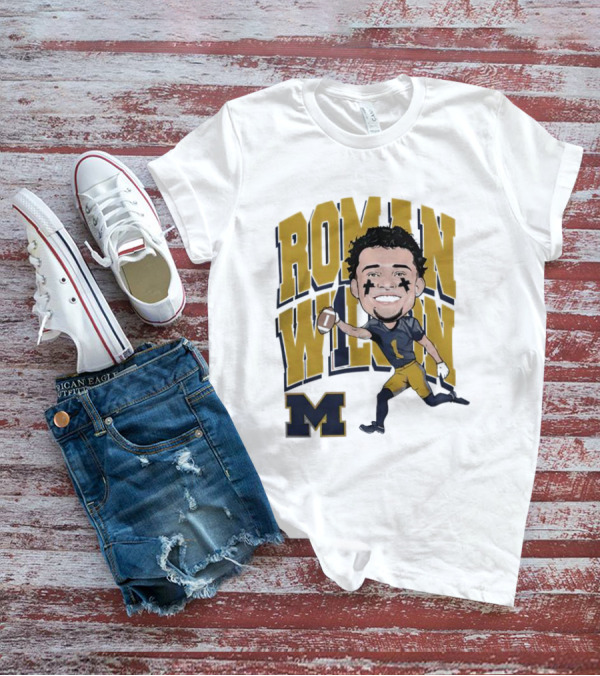 Roman Wilson University Of Michigan Football Caricature Roman Wilson M T-Shirt