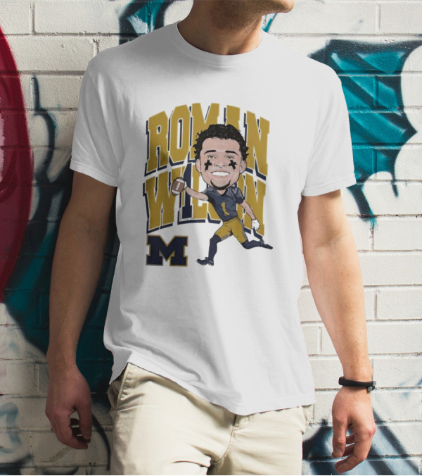 Roman Wilson University Of Michigan Football Caricature Roman Wilson M T-Shirt