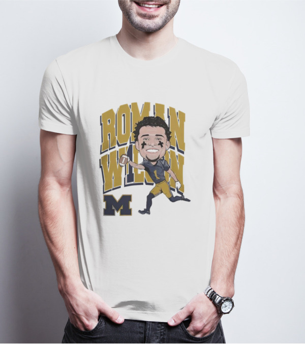 Roman Wilson University Of Michigan Football Caricature Roman Wilson M T-Shirt