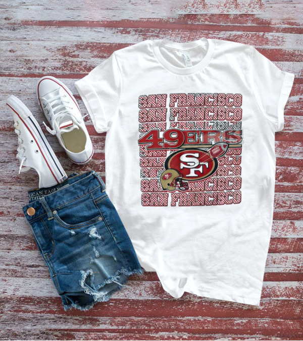 San Francisco 49ers Checkered Helmet T-Shirt
