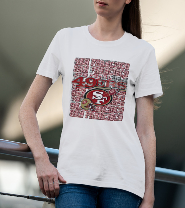 San Francisco 49ers Checkered Helmet T-Shirt