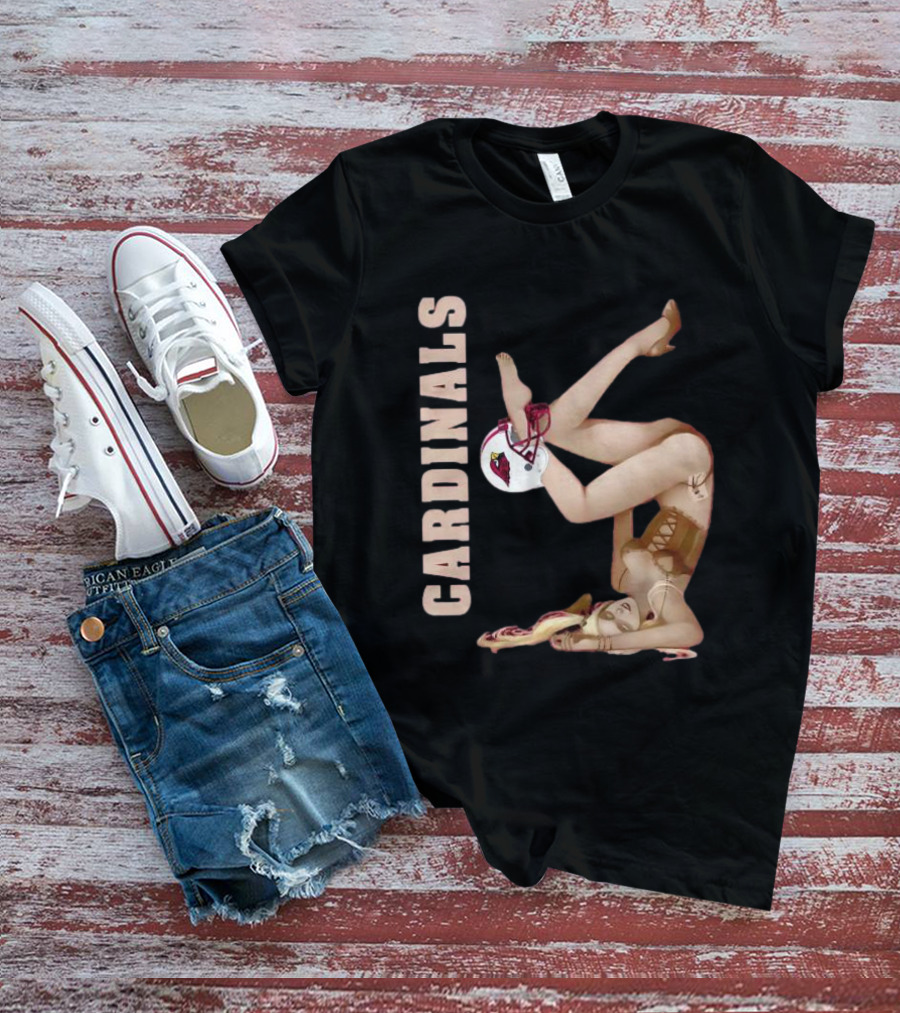 Cardinals Vintage Pin-Up Style Football T-Shirt