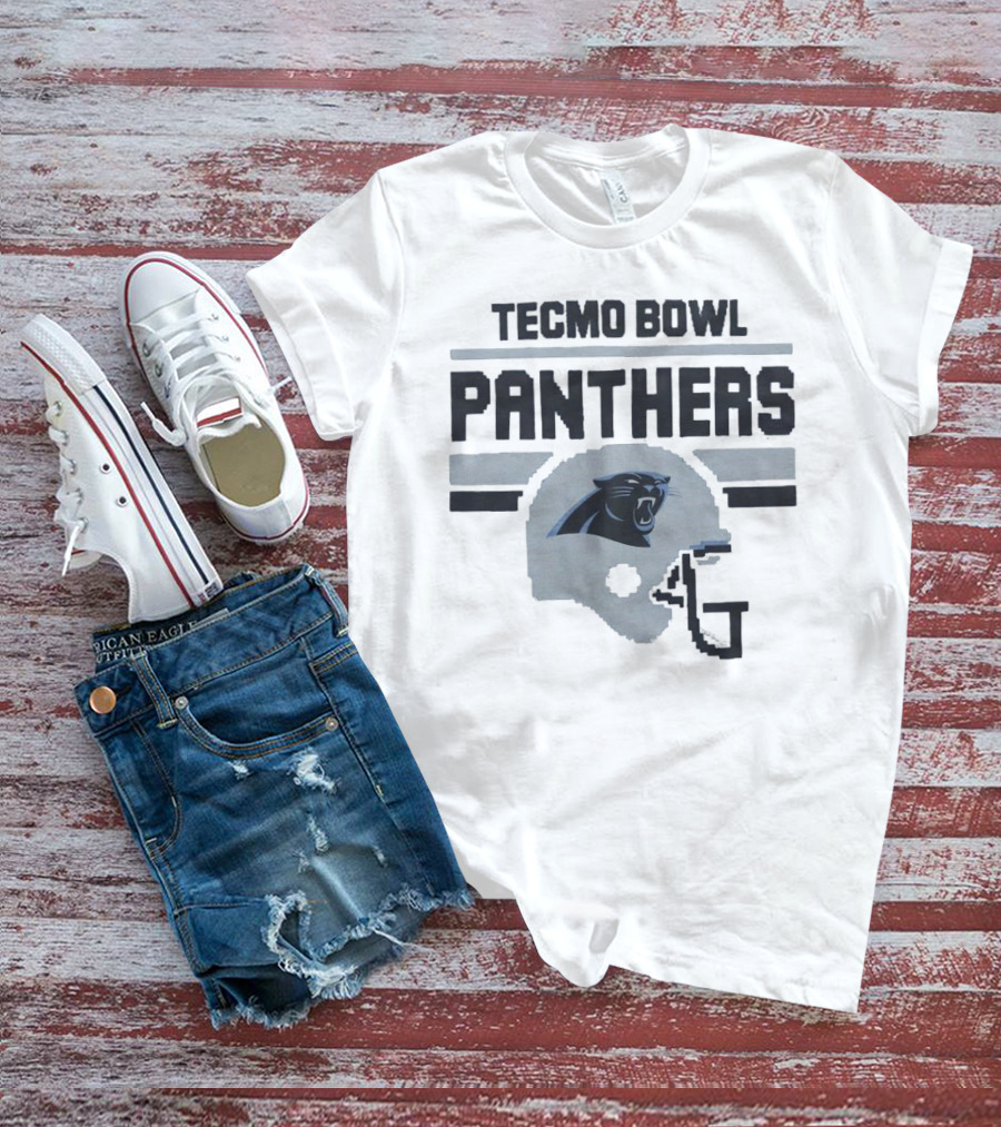 Tecmo Bowl Panthers Carolina Football Helmet T-Shirt