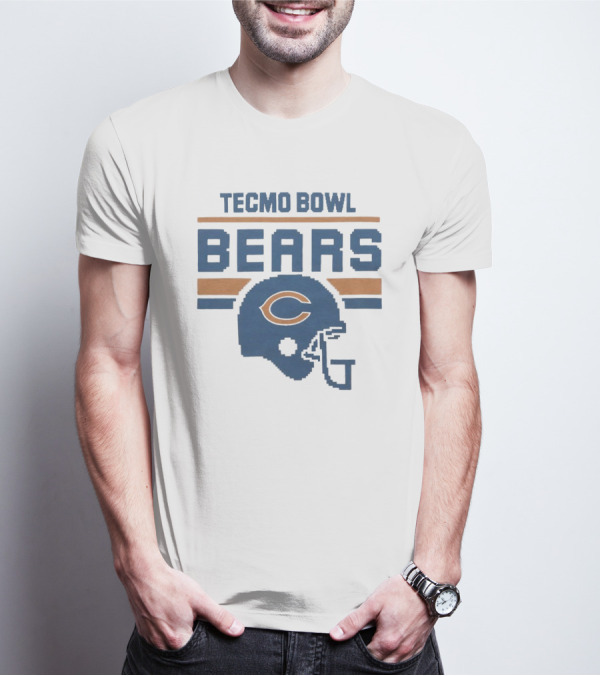 TECMO BOWL CHICAGO BEARS HELMET ICONOGRAPHY RETRO 8-BIT T-Shirt