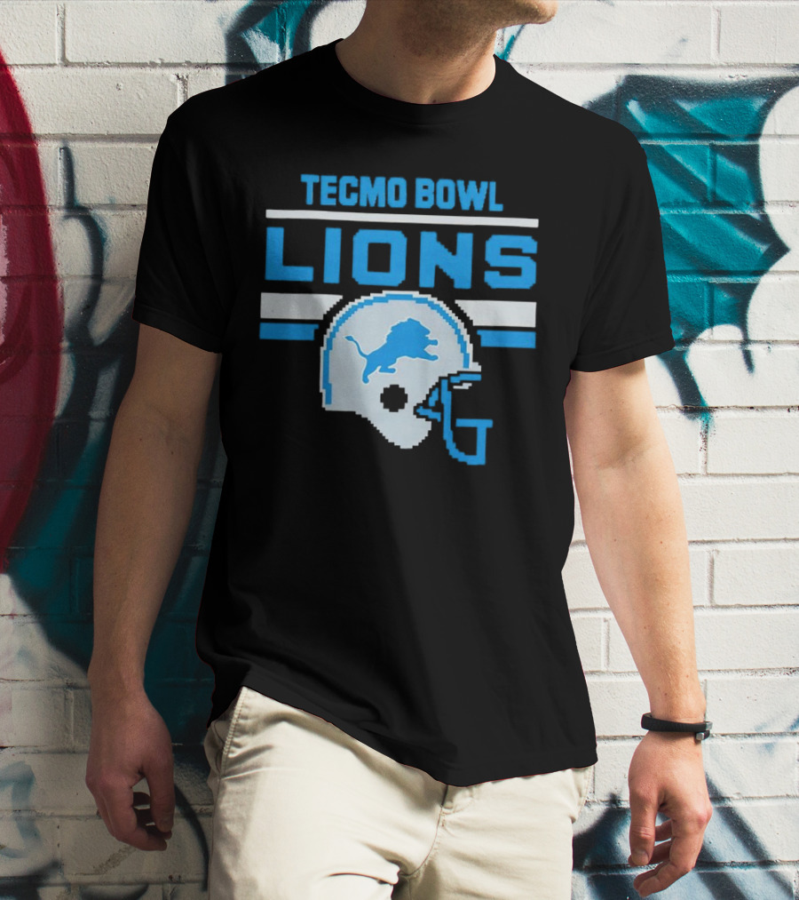 Tecmo Bowl Lions Helmet Detroit T-Shirt