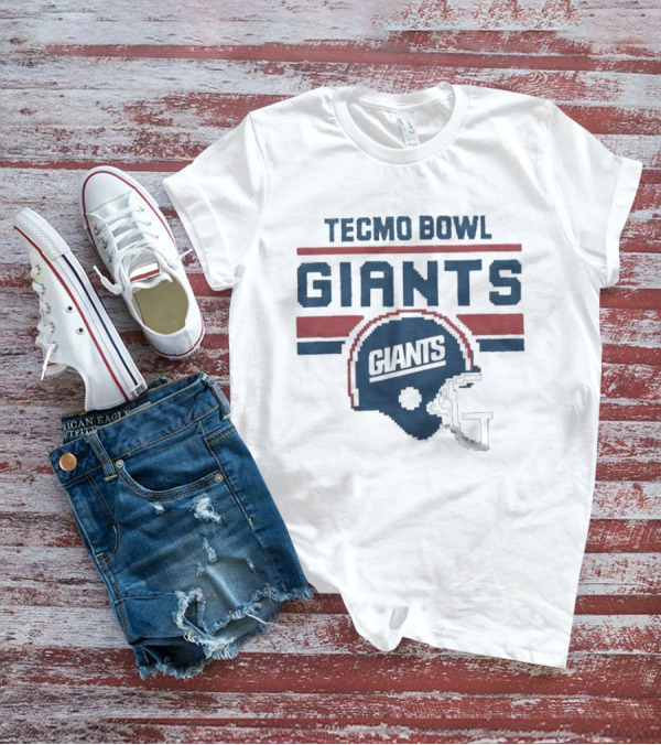 Tecmo Bowl Giants Helmet Retro Pixel T-Shirt
