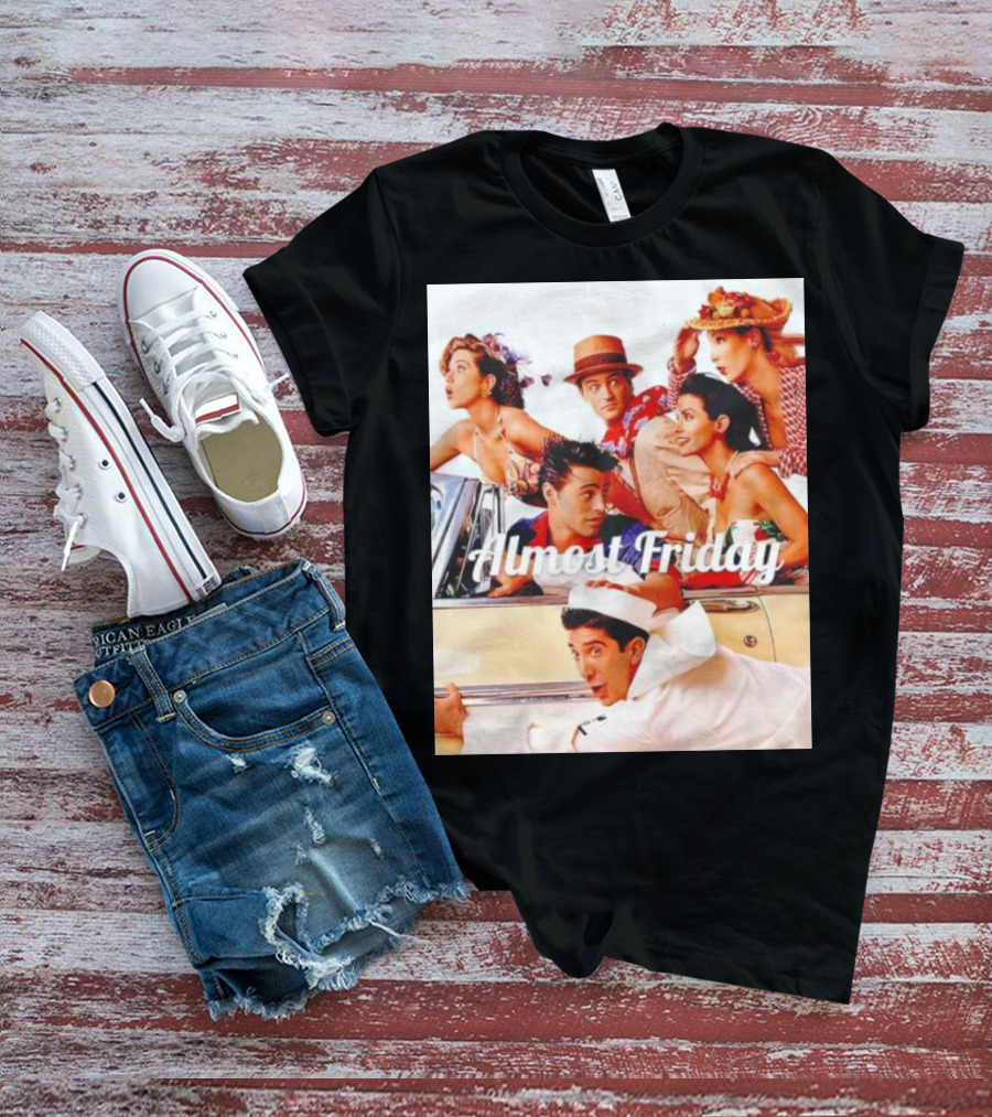 Almost Friday Friends Retro Beach Adventure T-Shirt