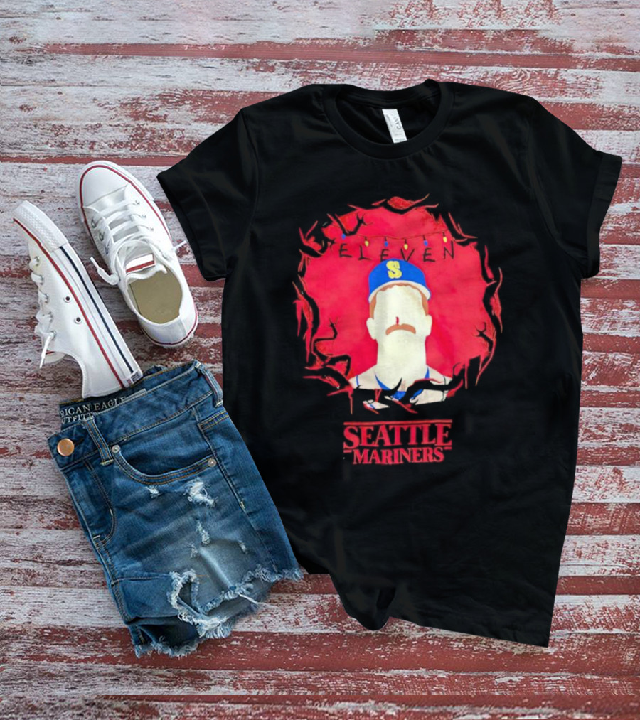 Eleven Stranger Things Style Seattle Mariners Baseball T-Shirt