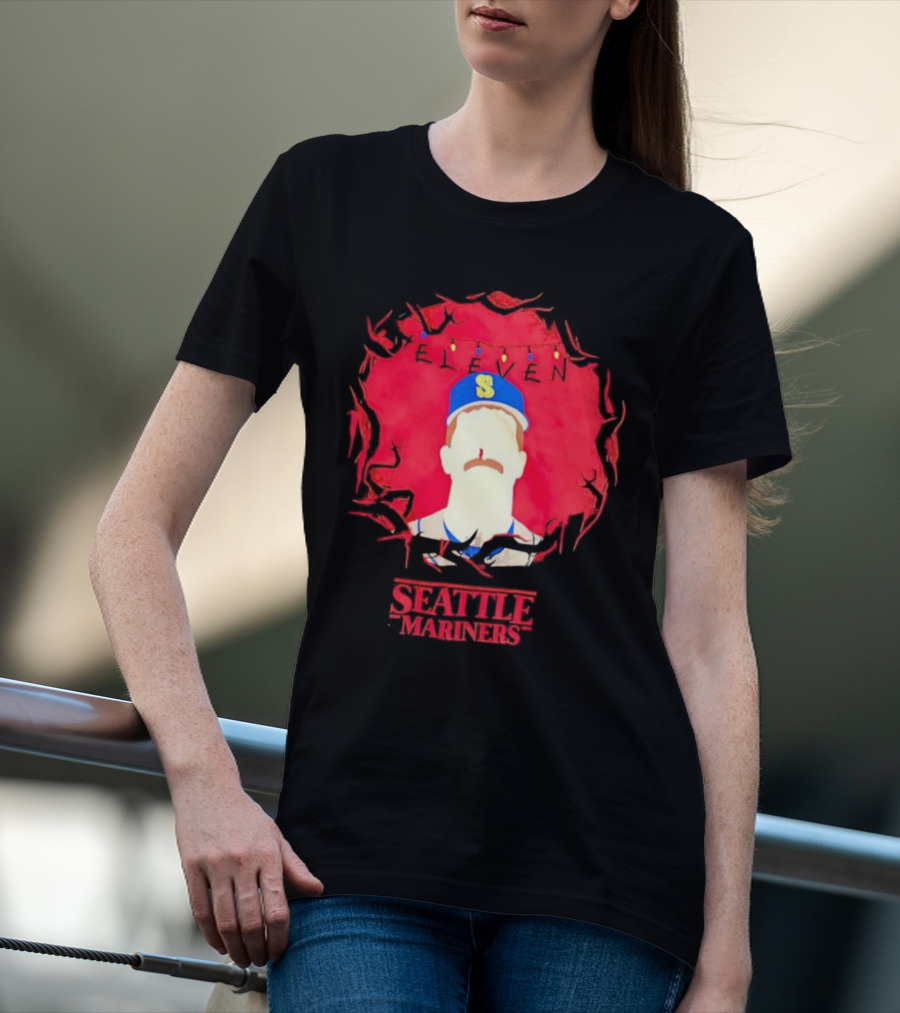 Eleven Stranger Things Style Seattle Mariners Baseball T-Shirt