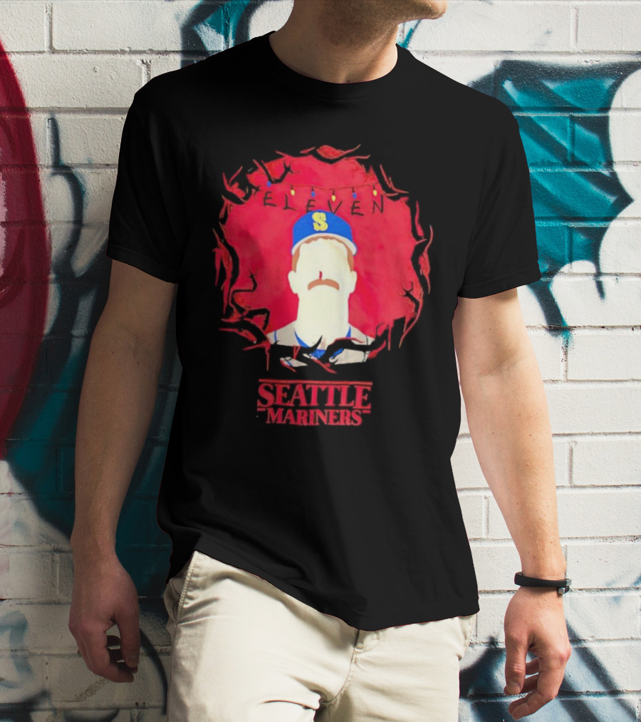 Eleven Stranger Things Style Seattle Mariners Baseball T-Shirt