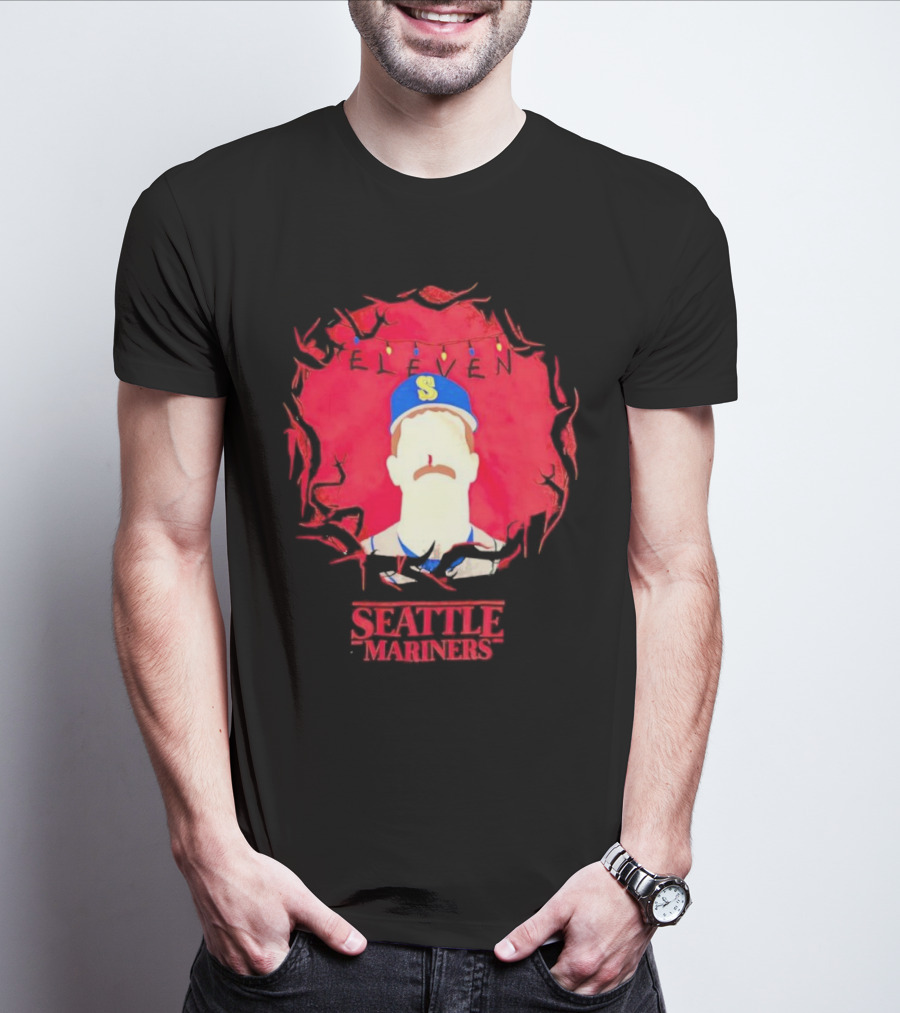 Eleven Stranger Things Style Seattle Mariners Baseball T-Shirt