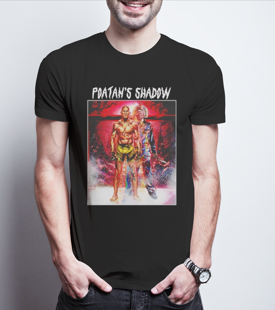 Poatan's Shadow Dual Persona Warrior In Fight Arena T-Shirt