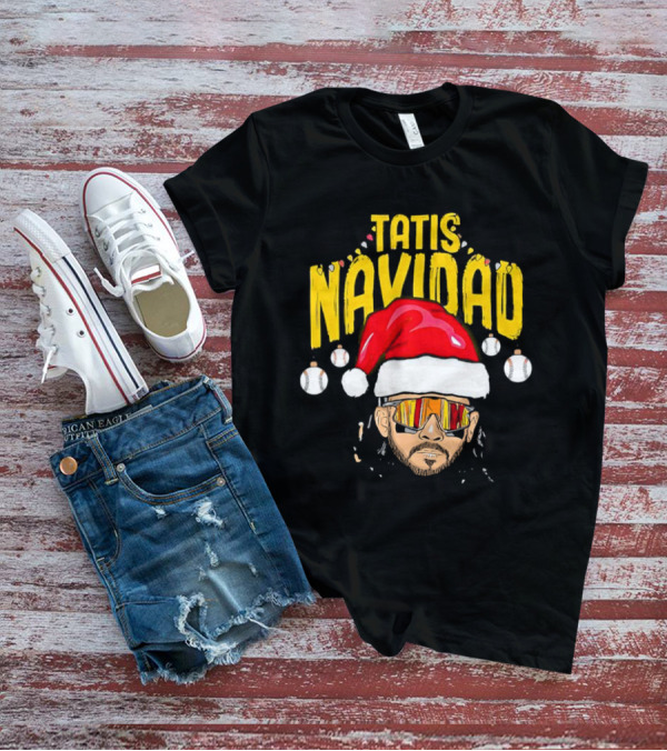 Tatis Navidad Santa Hat Baseball Sunglasses T-Shirt
