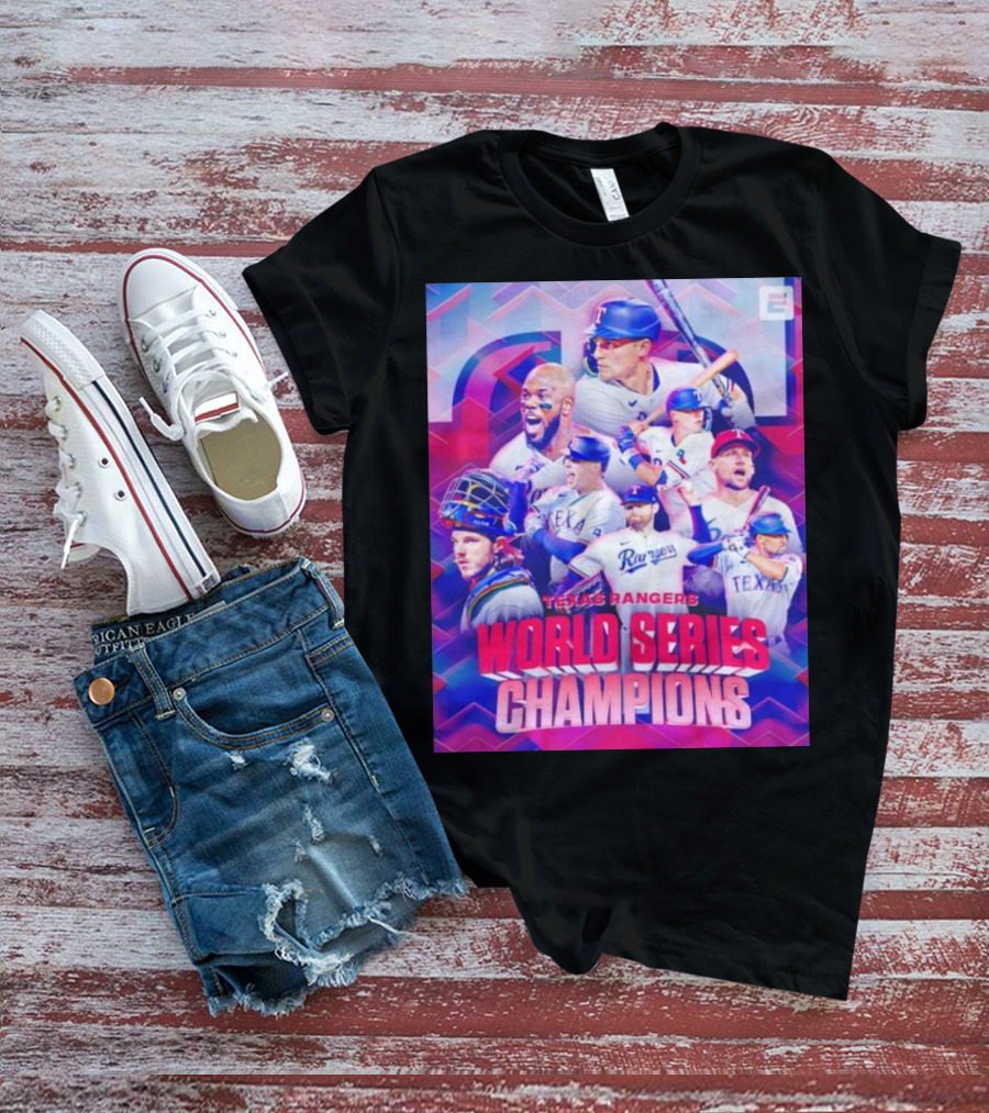 Texas Rangers World Series Champions ESPN Baseball Team Players T-Shirt
