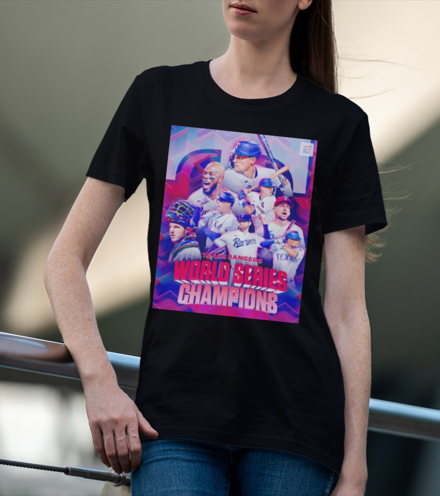 Texas Rangers World Series Champions ESPN Baseball Team Players T-Shirt