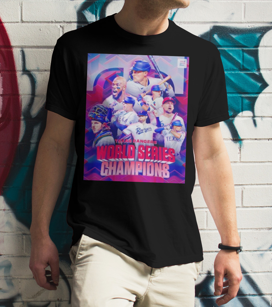 Texas Rangers World Series Champions ESPN Baseball Team Players T-Shirt