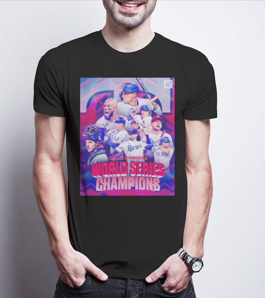 Texas Rangers World Series Champions ESPN Baseball Team Players T-Shirt