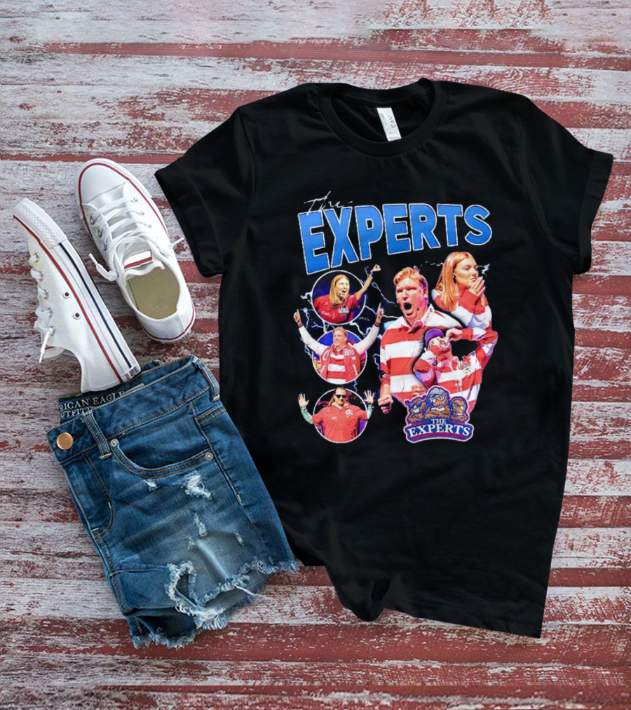 The Experts Team Football Enthusiasts In Red And White Stripes T-Shirt
