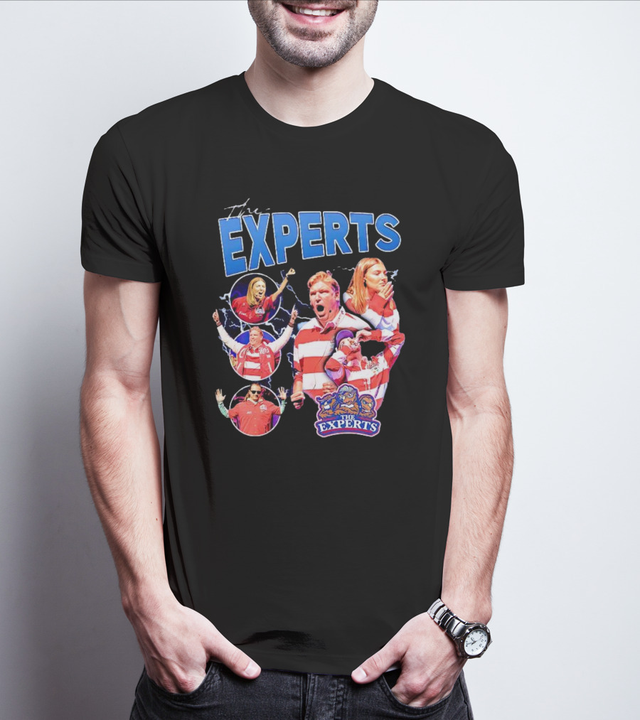 The Experts Team Football Enthusiasts In Red And White Stripes T-Shirt
