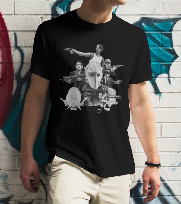 Trust Respect The Shooter Jason Mask Gangsters Anime Characters Gunmen T-Shirt