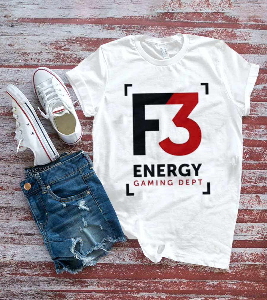 F3 Energy Gaming Dept Bold Red And Black T-Shirt
