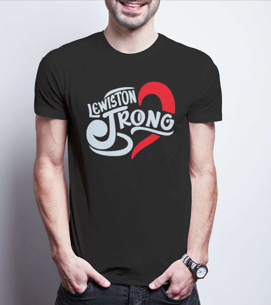 Lewiston Strong Heart Symbol Maine Resilience T-Shirt