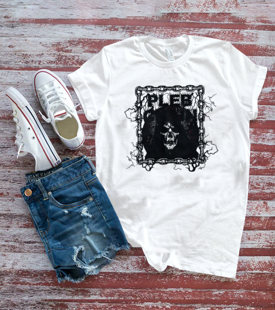 Plebchain Skull With Lightning And Chains T-Shirt