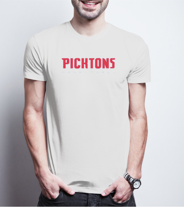 Picktons Basketball Bold Red Classic Sports T-Shirt