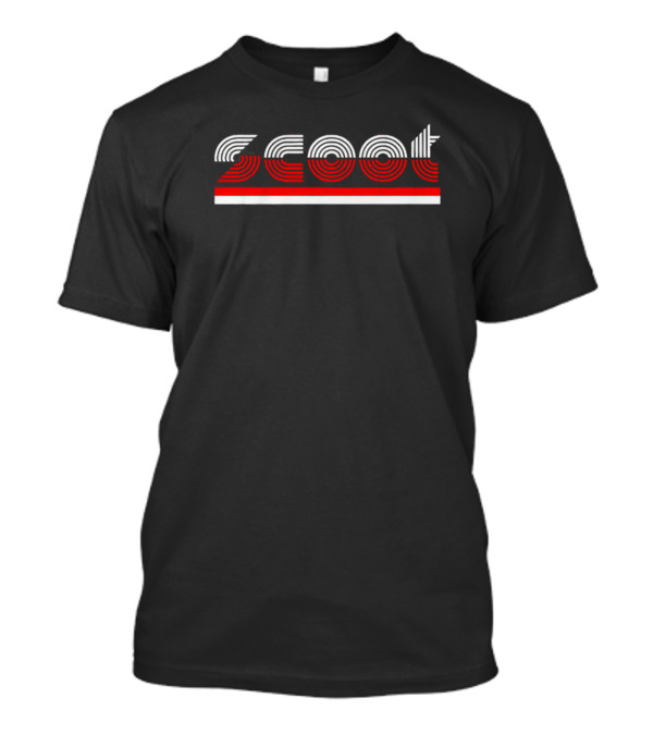 Portland Basketball Scoot Red And White Striped Typography T-Shirt