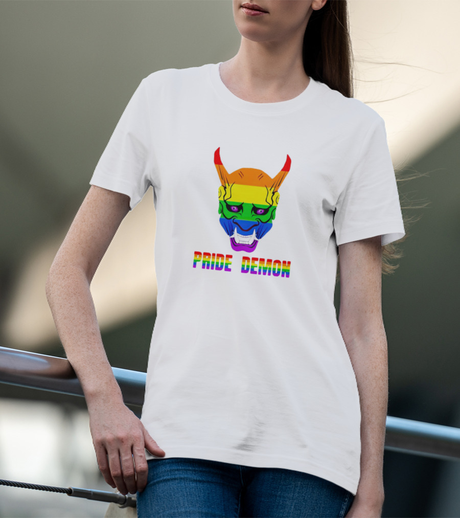 Pride Demon Rainbow Mask LGBT T-Shirt