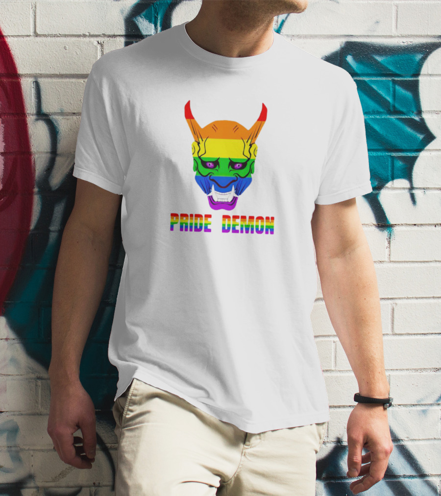 Pride Demon Rainbow Mask LGBT T-Shirt