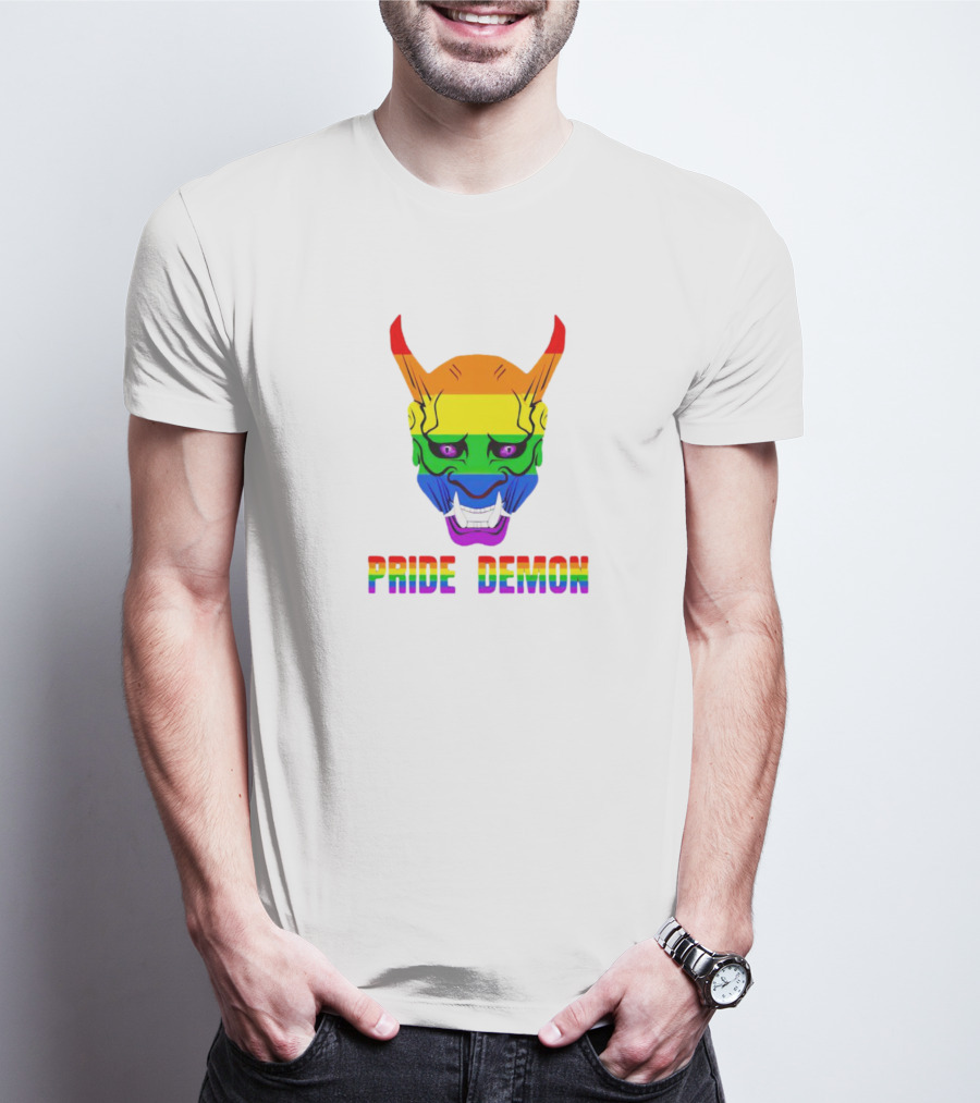 Pride Demon Rainbow Mask LGBT T-Shirt