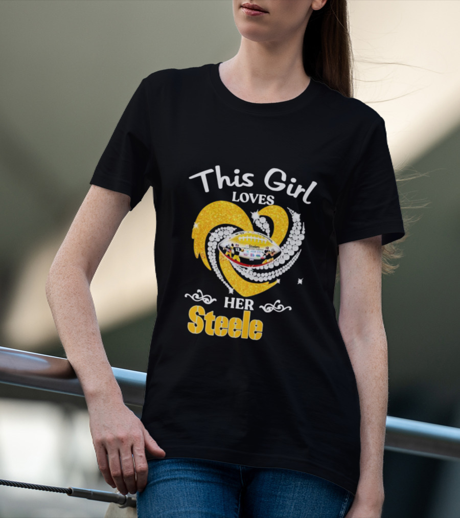 This Girl Loves Her Steelers Heart Football Fan Love T-Shirt