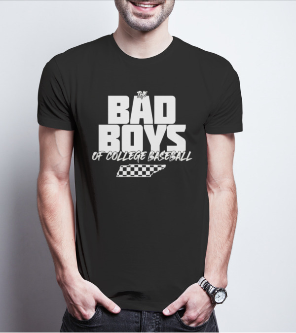 The Bad Boys Of College Baseball Tennessee Checkerboard State T-Shirt
