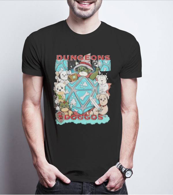 Dungeons Doggos Adventures With Magic Dice And Wizards T-Shirt
