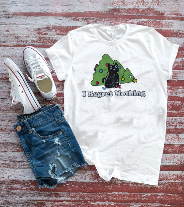 I Regret Nothing Black Cat Christmas Trees T-Shirt